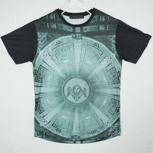 En Noir Mens Architectural T-Shirt Black Cathedral Dome USA Made 21x29